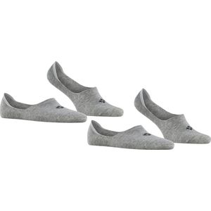 Burlington Everyday 2-Pack onzichtbare antislip kousenvoetjes katoen multipack footies heren grijs - Maat 39-40