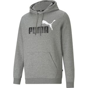 PUMA ESS+ 2 Col Big Logo Hoodie FL Heren Trui - Grijs - Maat L