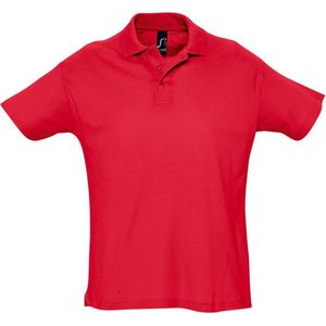 SOLS Heren Zomer II Pique Poloshirt met korte mouwen (Rood)