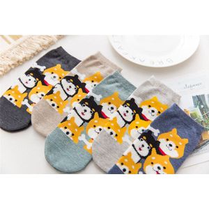 Happy Socks Dames 36 40 – Sokken Dames - Huissokken – Grappige sokken – 5 Pack Honden Sokken - Animalsocks