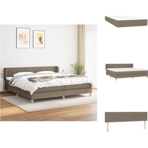 vidaXL Boxspringbed - taupe - 203 x 203 x 78/88 cm - Pocketvering matras - Middelharde ondersteuning - Huidvriendelijk topmatras - Bed