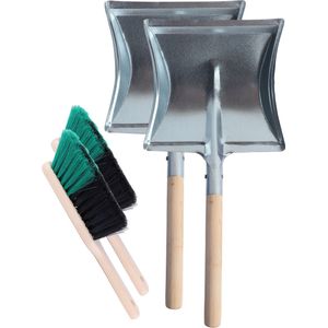 Garronda Stoffer en Blik – Handveger - Open Haard – Metaal/Groen - GD-WAL-MAD-DustpanBrush