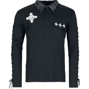 Gothicana zwart shirt met lange mouwen en drakenprint Mannen - S