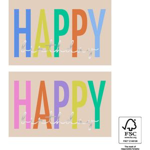 House of products - Stickerset 15 stuks - happy birthday - verjaardag - Silver - Sluitstickers - Themafeestje