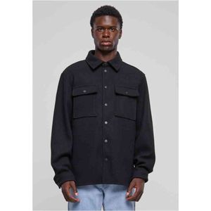 Urban Classics - Plain Overshirt Overhemd - XL - Zwart