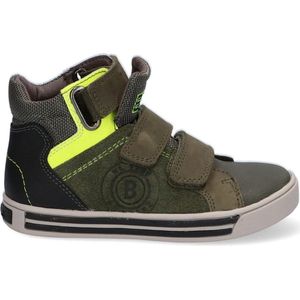 Braqeez 420855-569 Jongens Hoge Sneakers - Groen - Leer - Klittenband