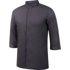 Professional Koksjack, polyester/katoen, 3/4-mouwen, denimlook, voor heren, maat XXL, zwart