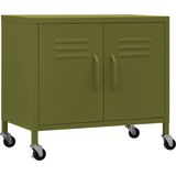 vidaXL - Opbergkast - 60x35x56 - cm - staal - olijfgroen