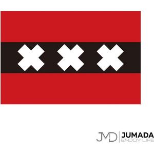 Jumada's Amsterdamse Vlag - Flag of Amsterdam - Vlag Amsterdam - Vlaggen - Polyester - 150 x 90 cm