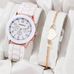 Horloge voor dames - horloge dames - horloge geschenk - cadeau set met horloge -Witte Horloge - armband - cadeautje voor haar - Witte-Roze - Kerst cadeau & Sinterklaas cadeau / verjaardag Cadeau