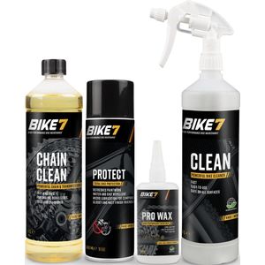 Bike7 ""Voordeelpakket"" Clean 1L + Chain Clean 1L + Protect 500ml + Pro Wax 150ml