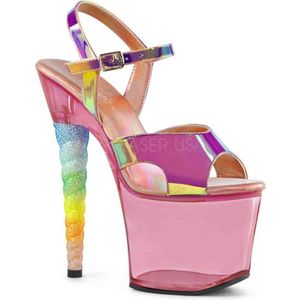 Pleaser - UNICORN-711T Sandaal met enkelband, Paaldans schoenen - Paaldans schoenen - 40 Shoes - Roze