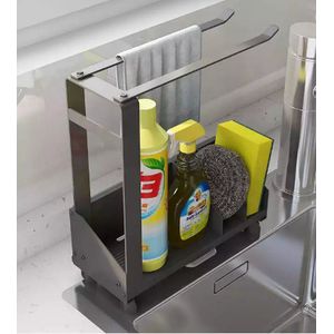 Keuken Organizer - Gootsteen Organizer - Vaatdoekhouder - Droogrek - Vaatrek - Sponshouder - Aanrecht Organizer - Keukenrek