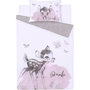 Roze-witte beddengoedset 135cm x 200cm - Bambi