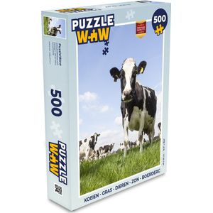 Puzzel Koeien - Gras - Dieren - Zon - Boerderij - Legpuzzel - Puzzel 500 stukjes