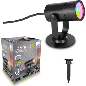 EGLO connect.z - Nema-Z - Smart tuinspot - Buiten - GU10 - 12,5 cm - Zwart - Instelbaar RGB & wit licht - Dimbaar - Zigbee