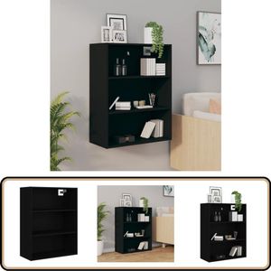 vidaXL Hangkast - 69,5x32,5x90 cm - Zwart - 60 kg Hangkast - Wandkast - Opbergkast - Houten Kast - Zwarte Kast
