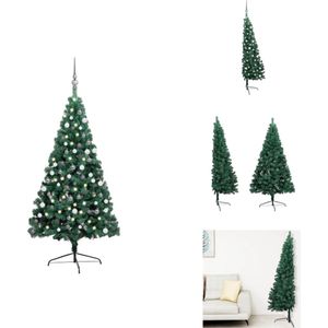 vidaXL - Kunstkerstboom - 120 cm - PVC - met LED-verlichting - Decoratieve kerstboom