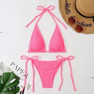 Bikini 2 delig - Roze Wavy - Bikini Set - Zomer 2022 - Maat L