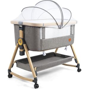 Baby Co-sleeper 3 in 1 - Verstelbaar Kinderbed met Hoogwaardige Matras en Zwenkwielen