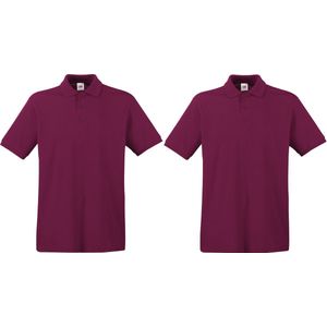 2-Pack maat XL bordeaux rode polo shirt premium van katoen voor heren - Polo t-shirts voor heren