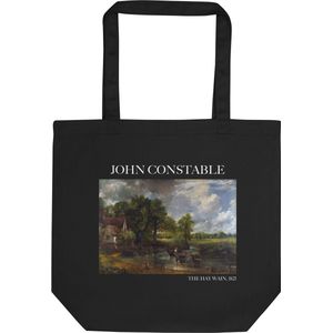 John Constable 'The Hay Wain' (""The Hay Wain"") Beroemde Schilderij Tote Bag | 100% Katoenen Tas | Kunst Tote Bag | Zwart