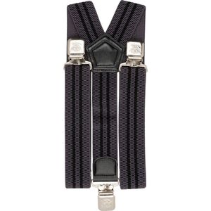 bretels heren - Bretels - bretels heren volwassenen - bretellen voor mannen - bretels heren met brede clip -Zwart-Grijs