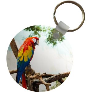 Sleutelhanger - Papegaai - Vogel - Regenboog - Tropical - Plastic - Rond - Uitdeelcadeautjes