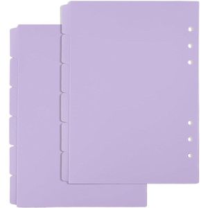 2 Sets 14 Vellen A5 Index Binder Verdelers - Witte Plastic 6 Ring Binder Verdelers met 7-Tabs
