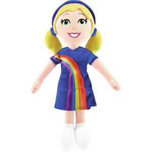 K3 Julia knuffelpop - 30 cm - regenboogjurkje