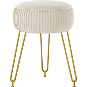 Thuys – Kaptafel Stoel – Make Up Kruk – Krukje – 30cm x 30cm x 46cm – Goud