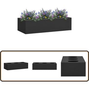 vidaXL Kantoorbloembak - 90x40x23 cm - Staal - Antraciet Bloembak - Metalen Bloembak - Antraciet Bloembak - Kantoormeubilair - Plantenbak
