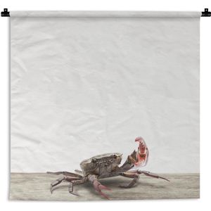 Wandkleed Animalprintshop - Krab dierenprint kinderkamer Wandkleed katoen 90x90 cm - Wandtapijt met foto