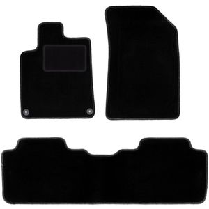 Zwarte veloursmatten voor: Peugeot 407 coupé, sedan, stationwagen, SW (2004-2011)