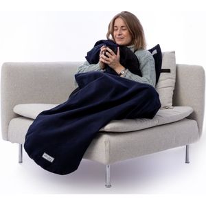 Belieff Cozy Deken (XL) – Dikke Warmte Deken Fleece – Voetenzak Volwassene - Fleece Plaid – Fleece Deken - Warmtedeken – Warmte Deken Elektrisch Voor Op De Bank (Exclusief Heating Systeem) - Blauw