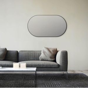 Picasso Design spiegel zwart 50 x 90 cm - met hoogwaardig aluminium frame voor tijdloze sfeer - perfecte badkamerspiegel en wandspiegel