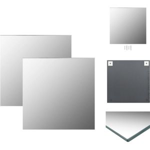 vidaXL Wandspiegel - 50 x 50 cm - Glas - inclusief accessoires - Spiegel