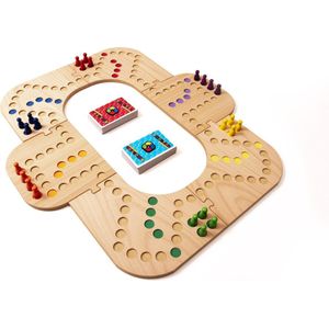 Keezbord Keezenspel en Tokkenspel - Houten Bordspel - 4 tot 6 Personen