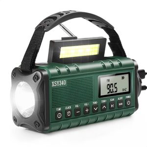 Noodradio - Solar Opwindbaar 10.000mAh - Solar powerbank Zonneenergie - Survival Noodpakket - Zaklamp Oplaadbaar - Noodpakket – Noodrantsoen - Groen