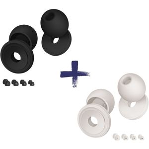 Nova Venture Loop Earplugs Duo Pack – Zwart & Wit – 33dB Oordoppen voor Slapen & Reizen – Herbruikbare Set met Case