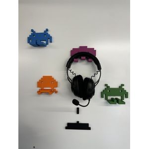 Space Invaders Hoofdtelefoonhouder Complete Set - muurbevestiging - wandbevestiging