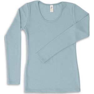 Dames Shirt - Merino Wol - Lange Mouw - Bio - Engel Natur - IVN BEST Gecertificeerd - Lichtblauw 42/44l