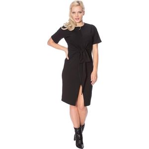 Dancing Days - TIE FRONT DRES Kokerjurk - XL - Zwart