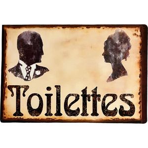 Homeson WC bordje Toilettes - Wandbord - Toiletbordje - WC Accessoire - Toiletaccessoire - 30cm x 20cm