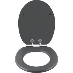 Toiletbril met Softclose Mechanisme en Snelsluiting - Antibacterieel MDF in Antraciet
