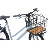 Fietsmand MIK Basil Nordland - voorop en/of achterop 23 liter 40 x 32 x 30 cm - zwart/natural bruin