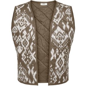 JDY JDYTIGER WAISTCOAT WVN Dames Gilet - Sepia Tint Ikat Cream