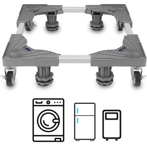 Verstelbaar Wasmachine Onderstel met Wielen – Stevige en Universele Basis voor Wasmachine, Droger en Koelkast – Draagvermogen tot 100 kg – Verstelbare Afmetingen 41-62 cm