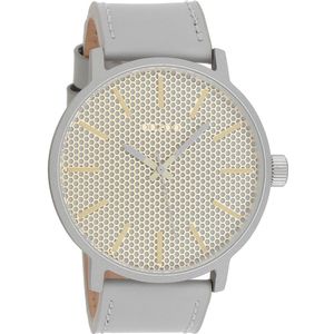 OOZOO Timepieces - Grijze horloge met steengrijze leren band - C10036