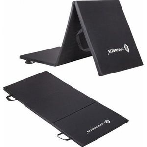 Springos Fitnessmat Opvouwbaar | Sportmat | Premium Kwaliteit | 3 Delig | Zwart